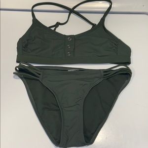 target bikini ribbed button up bikini